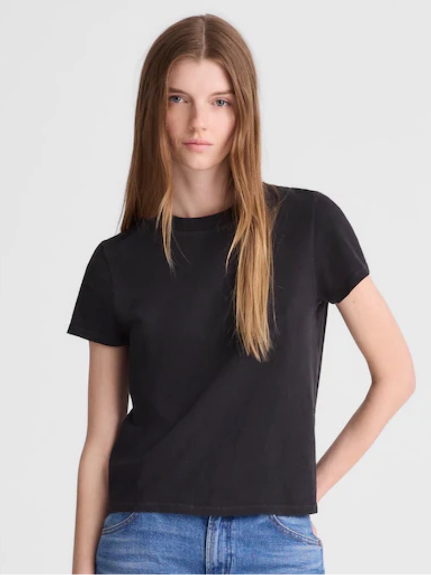 Madewell The Relaxed Tee In Vintage Jersey - Black Charcoal